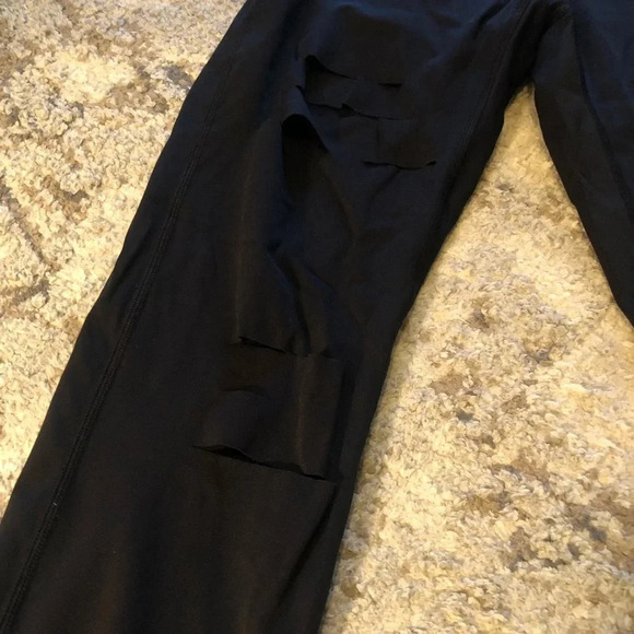 Zyia Black Slash Lux Ripped Leggings - Picture 2 of 4